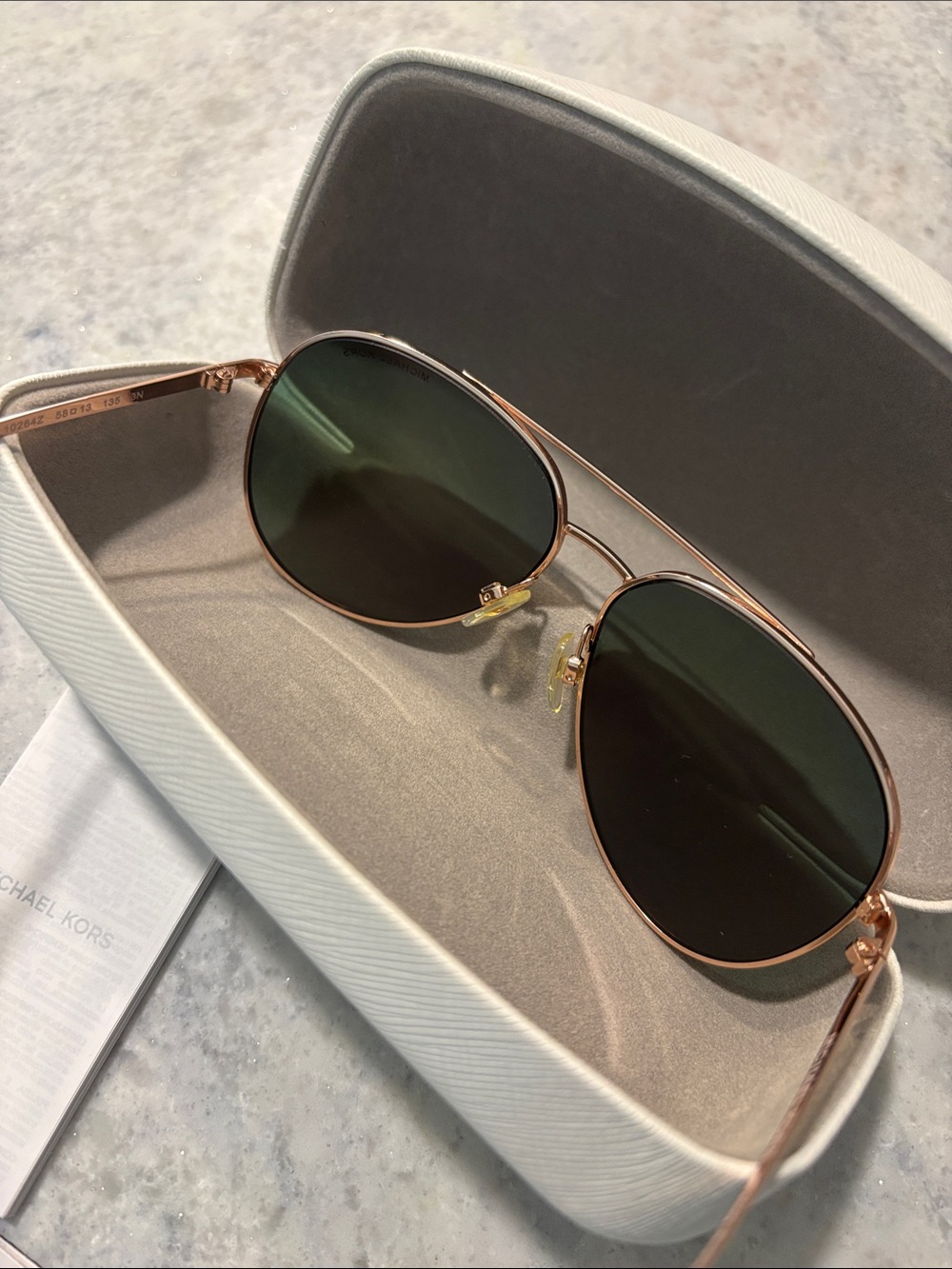 Michael Kors Rose Gold Mirrored Aviator Sunglasses - Picture 7 of 12